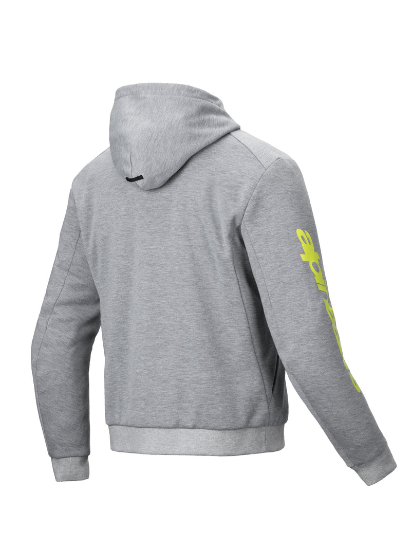 Alpinestars Hoodie Chrome v2 Grau/Fluogelb Motorradjacke