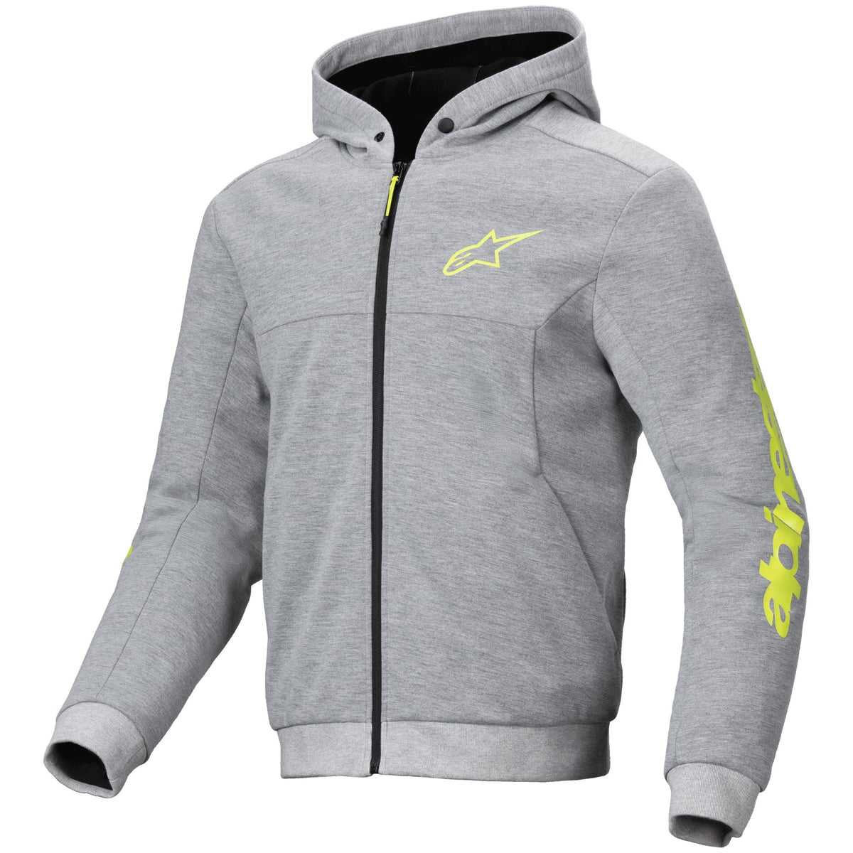 Alpinestars Hoodie Chrome v2 Grau/Fluogelb Motorradjacke