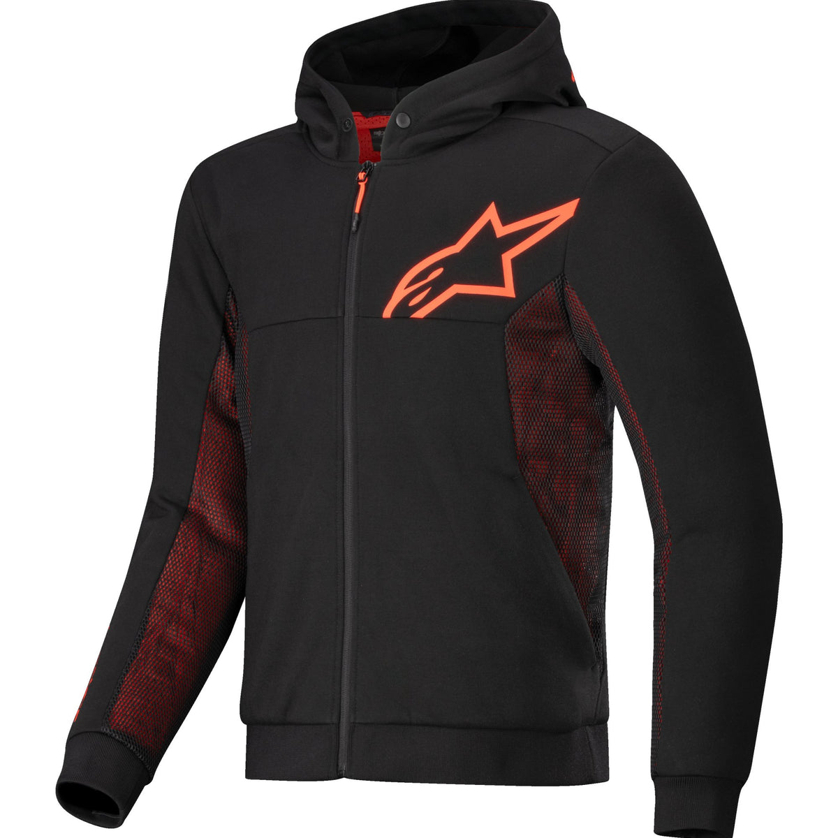 Alpinestars Hoodie Chrome Air Schwarz/Fluorot Motorradjacke