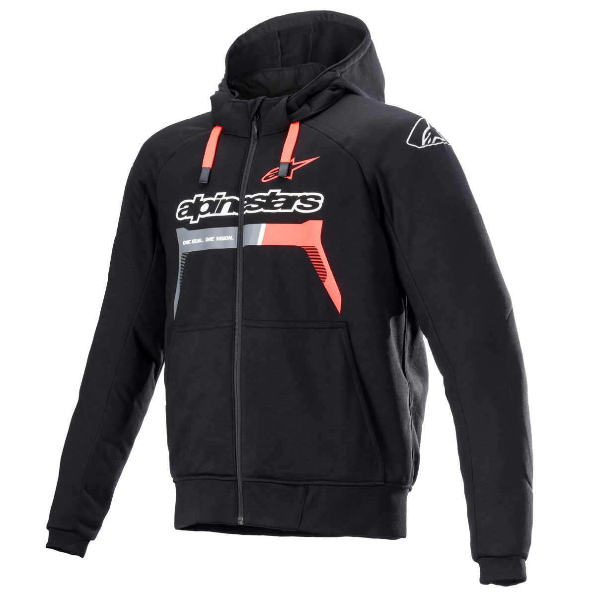 Alpinestars Hoodie Chrome Ignition Schwarz/Rot Motorradjacke