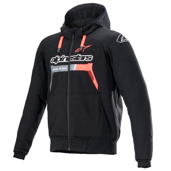 Alpinestars Hoodie Chrome Ignition Schwarz/Rot Motorradjacke