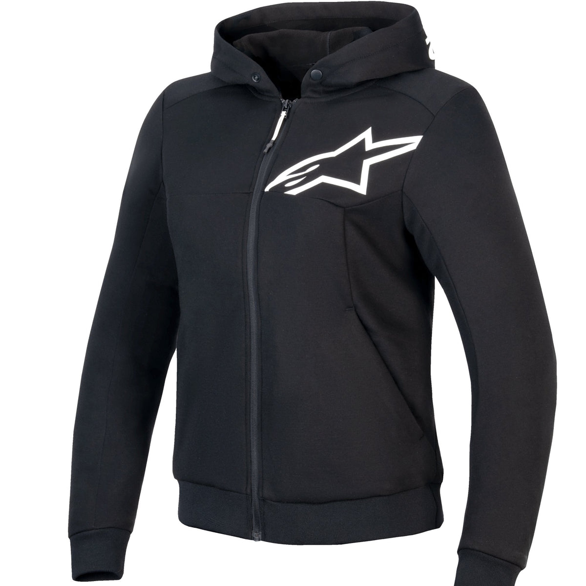 Alpinestars Hoodie Chrome v2 Schwarz/Weiß Motorradjacke