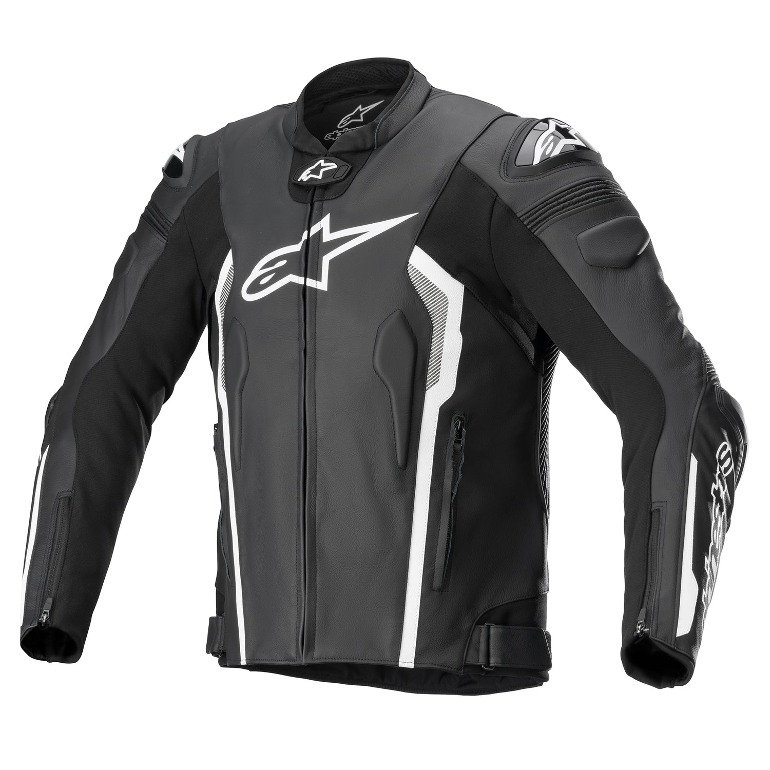 Alpinestars Missile v2 Zwart/Wit Leren Motorjas