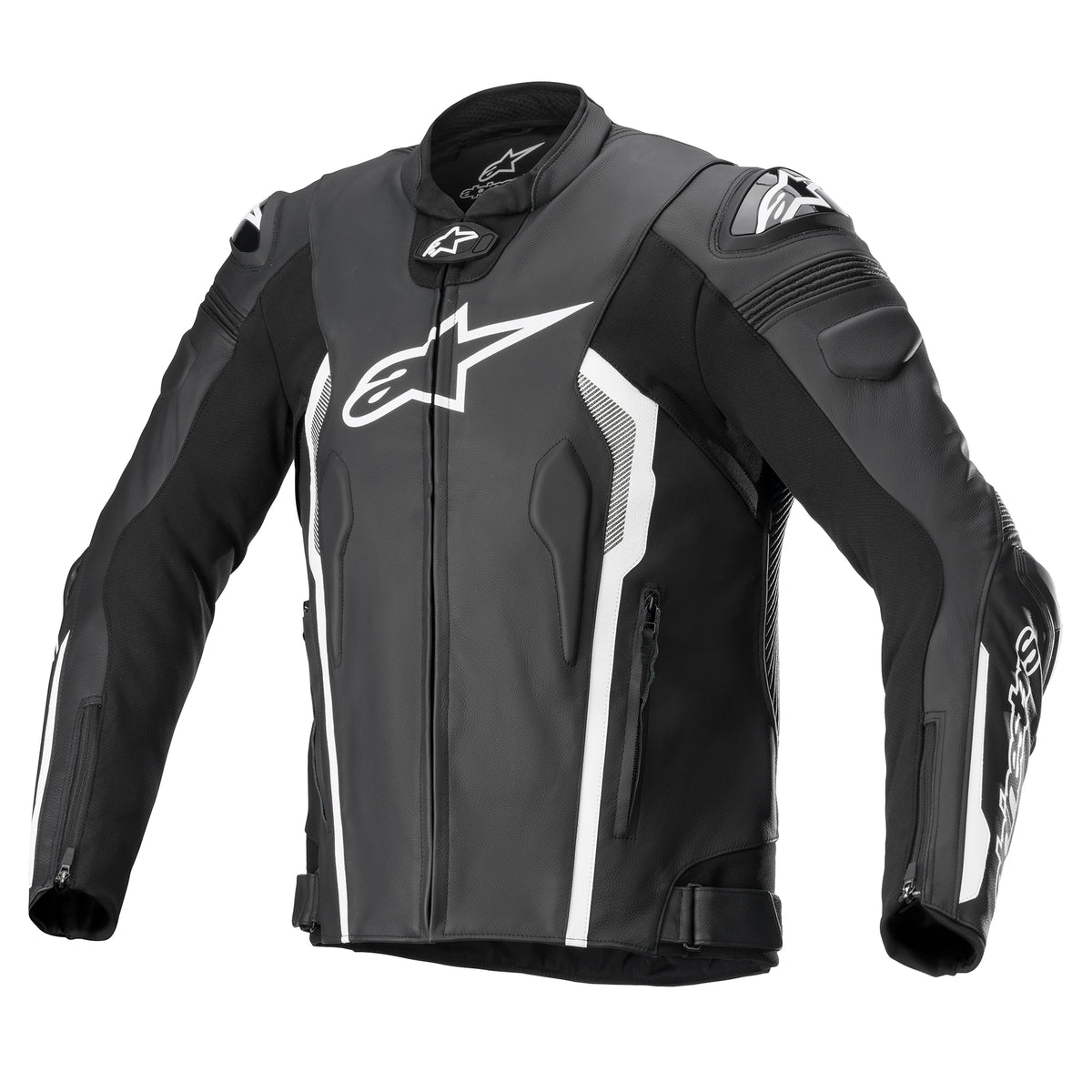 Alpinestars Missile v2 Schwarz/Weiß Leder-Motorradjacke