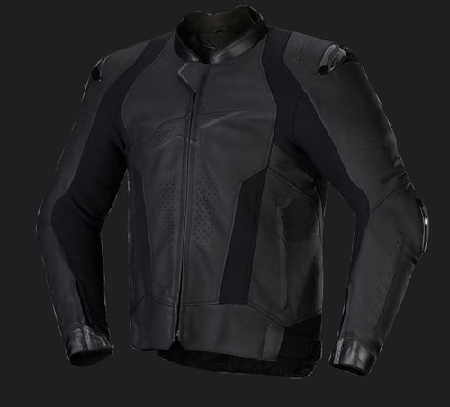 Alpinestars Missile v3 Schwarz/Schwarz Leder Motorradjacke