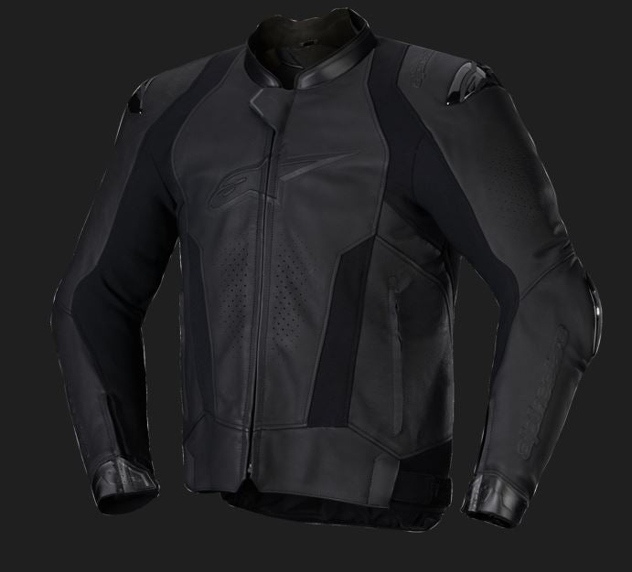 Alpinestars Missile v3 Schwarz/Schwarz Leder Motorradjacke