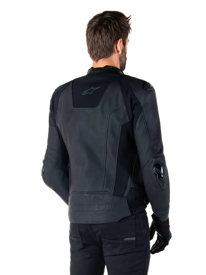Alpinestars Missile v3 Schwarz/Schwarz Leder Motorradjacke
