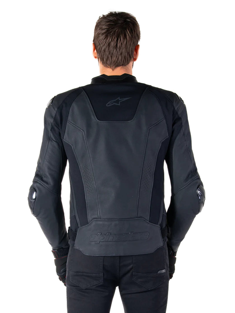 Alpinestars Missile v3 Schwarz/Schwarz Leder Motorradjacke