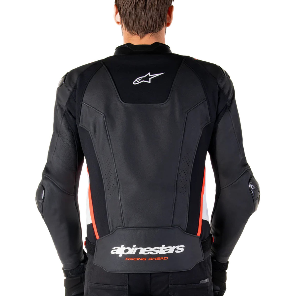 Alpinestars Missile v3 Schwarz/Weiß/Fluorot Leder Motorradjacke