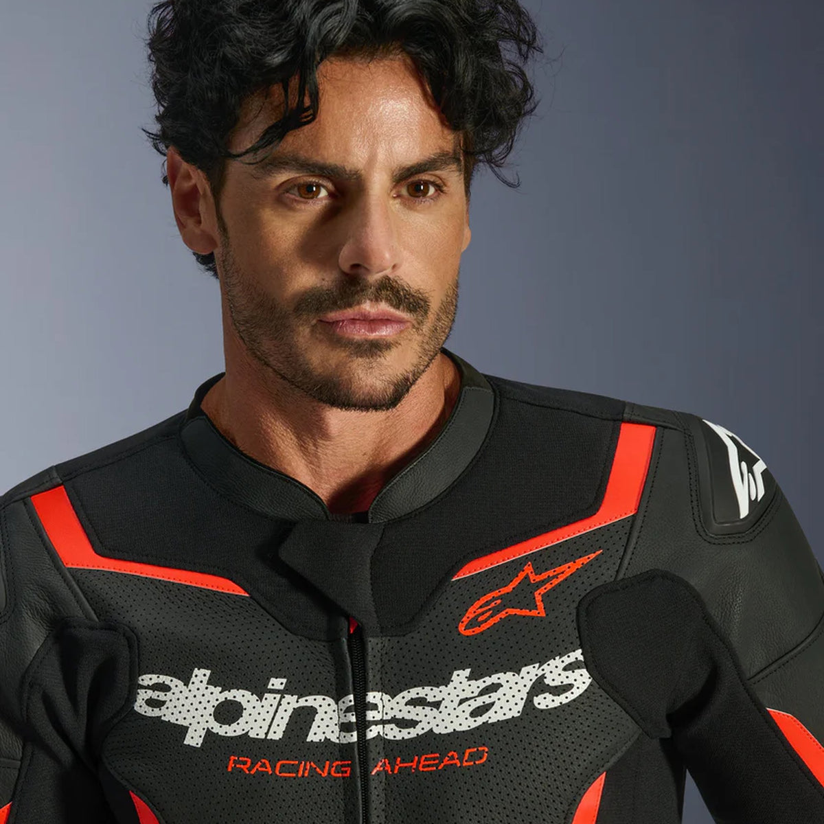 Alpinestars GP Force v2 Zwart/Fluorood Leren Motorjas