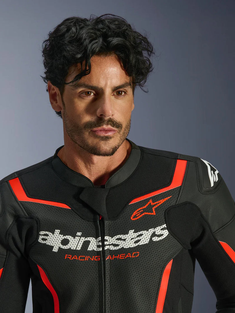 Alpinestars GP Force v2 Zwart/Fluorood Leren Motorjas