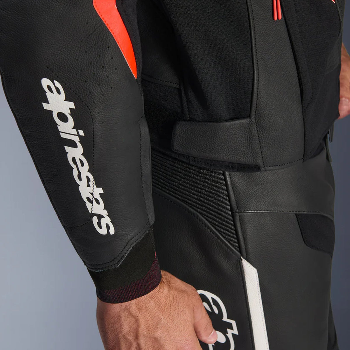 Alpinestars GP Force v2 Zwart/Fluorood Leren Motorjas