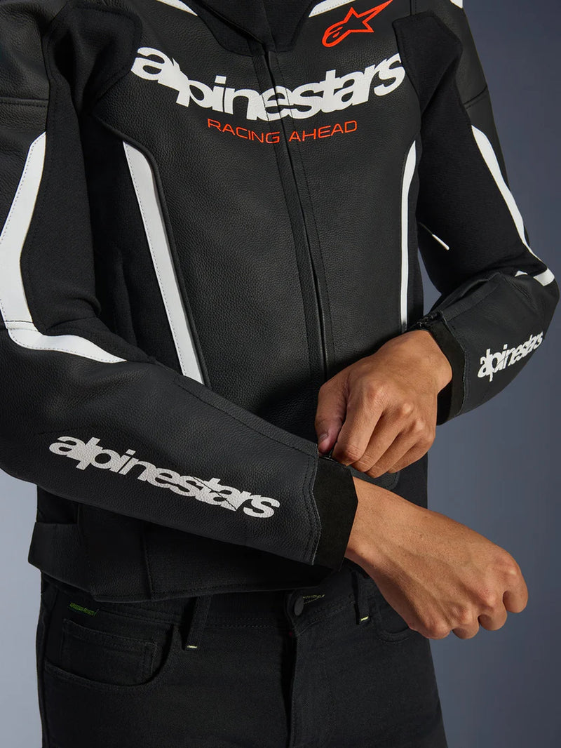 Alpinestars GP Force v2 Zwart/Wit Leren Motorjas