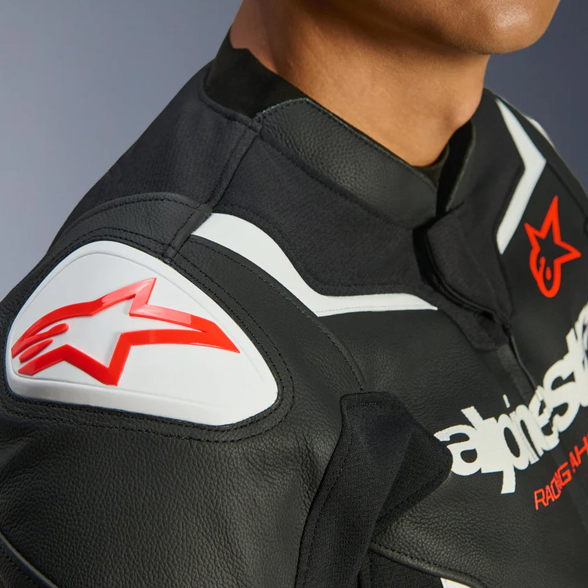 Alpinestars GP Force v2 Zwart/Wit Leren Motorjas