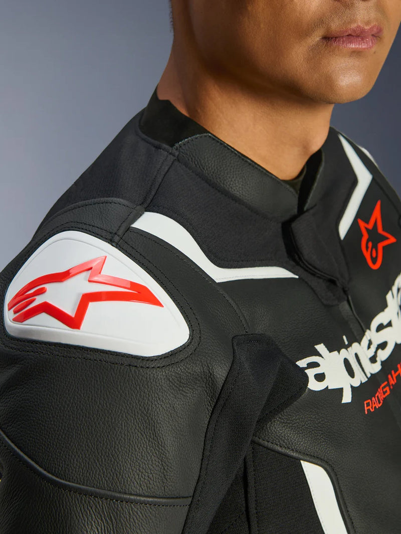 Alpinestars GP Force v2 Zwart/Wit Leren Motorjas