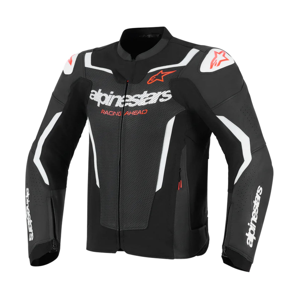 Alpinestars GP Force v2 Airflow Schwarz/Weiß Leder Motorradjacke