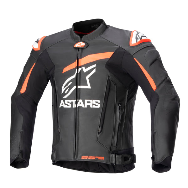 Alpinestars GP Plus R v4 Schwarz/Fluorot Leder Motorradjacke