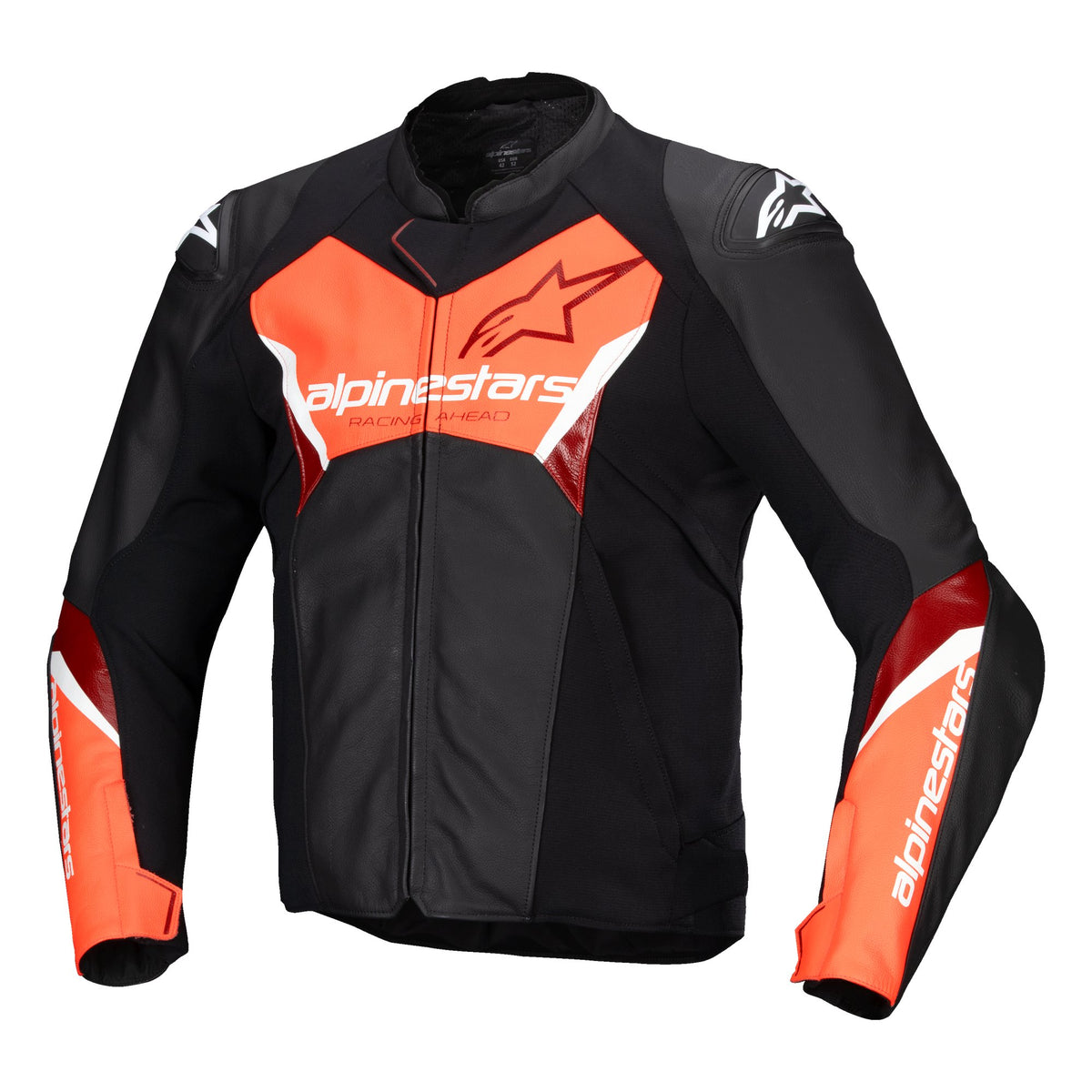 Alpinestars Faster v3 Zwart/Fluorood Leren Motorjas