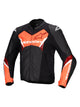 Alpinestars Faster v3 Black/Fluorescent Red Leather Motorcycle Jacket