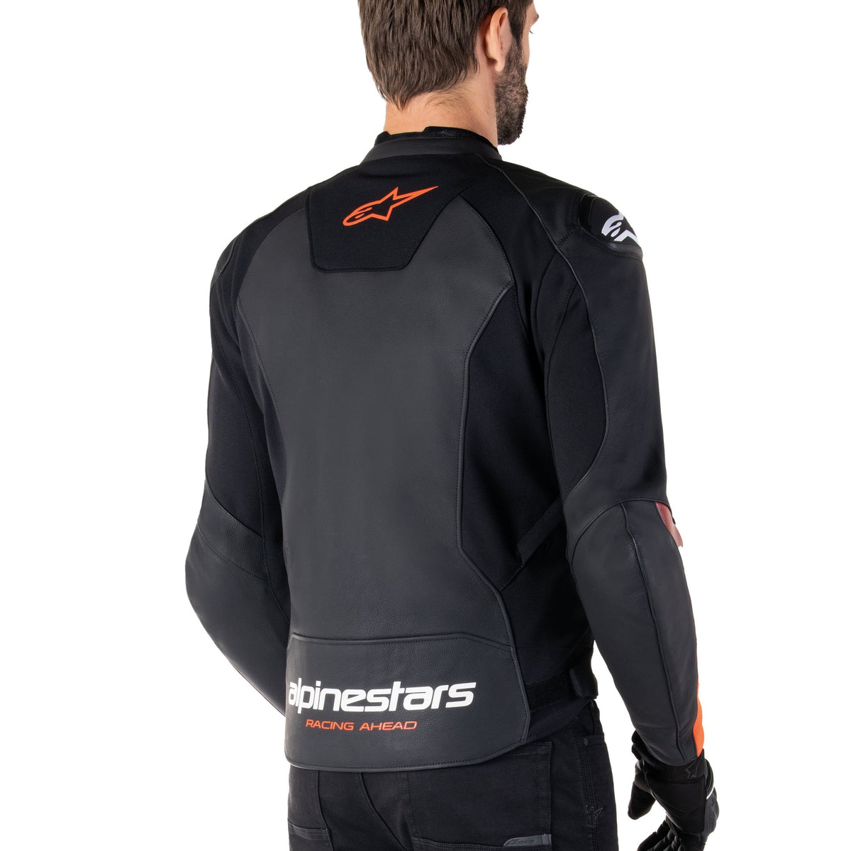 Alpinestars Faster v3 Zwart/Fluorood Leren Motorjas