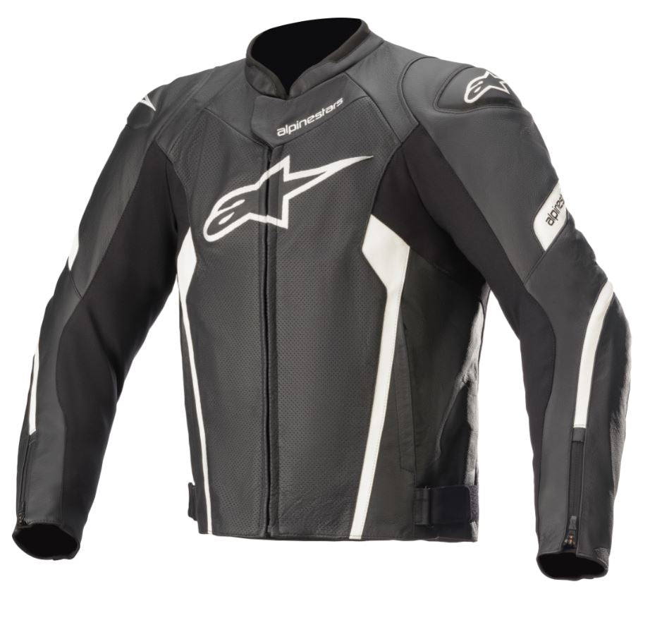 Alpinestars Faster AirFlow v2 Black/White Leather Motorcycle Jacket