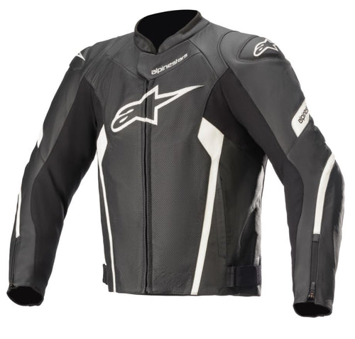 Alpinestars Faster AirFlow v2 Black/White Leather Motorcycle Jacket