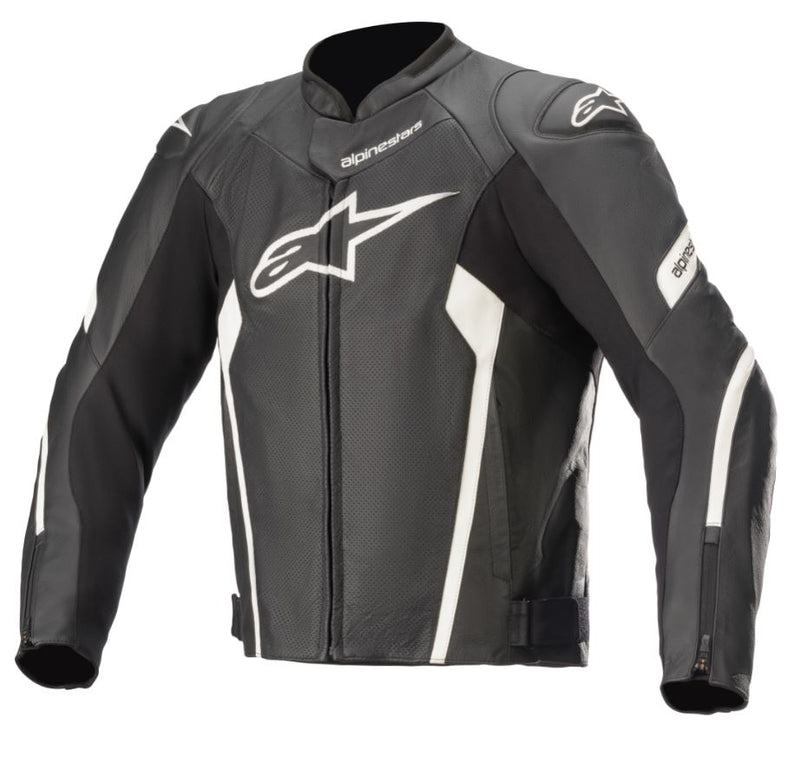Alpinestars Faster AirFlow v2 Black/White Leather Motorcycle Jacket