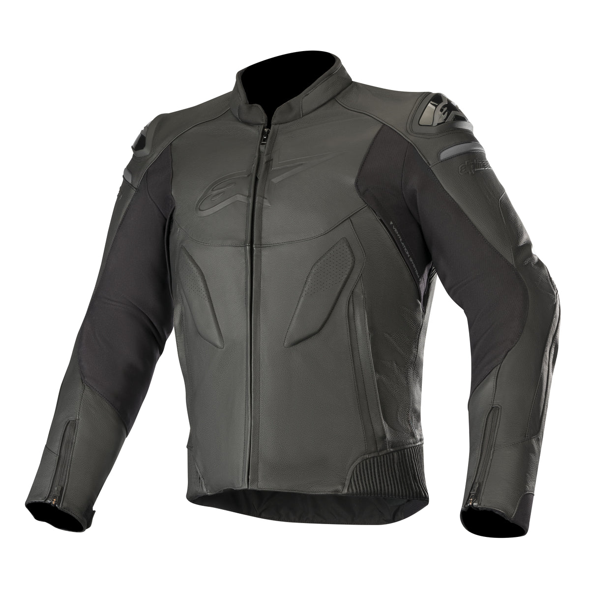 Alpinestars Caliber Schwarze Motorrad-Lederjacke