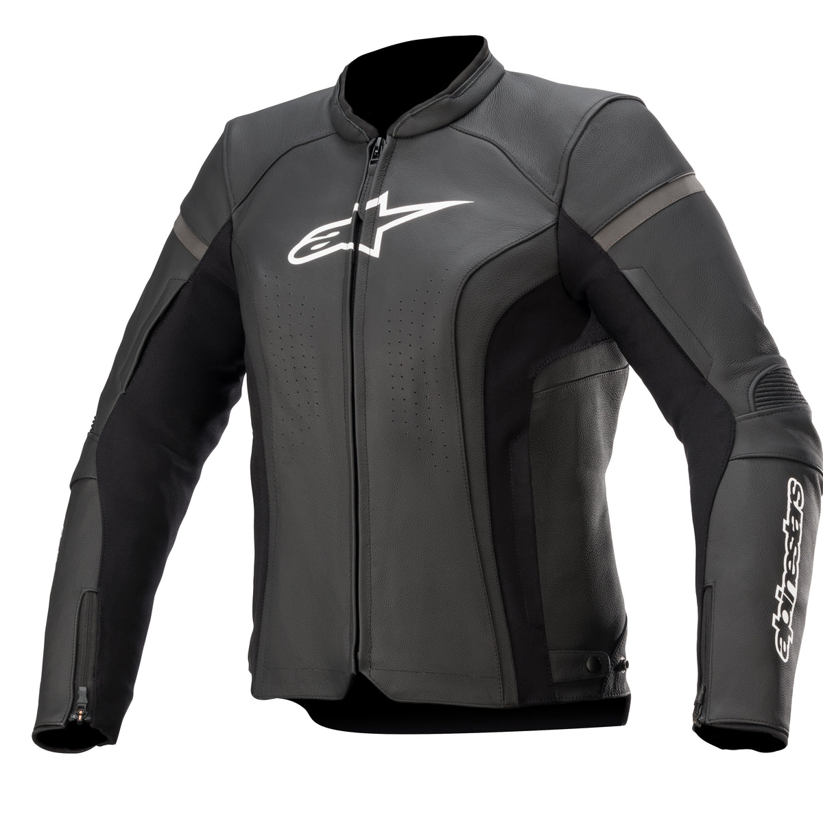 Alpinestars Kira v2 Motorradjacke aus schwarzem Leder