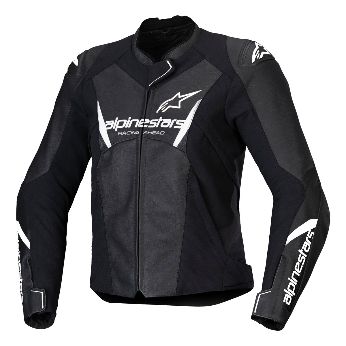 Alpinestars Faster v3 Schwarz/Weiß Motorrad-Lederjacke