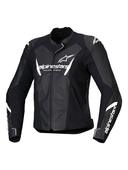 Alpinestars Faster v3 Zwart/Wit Leren Motorjas