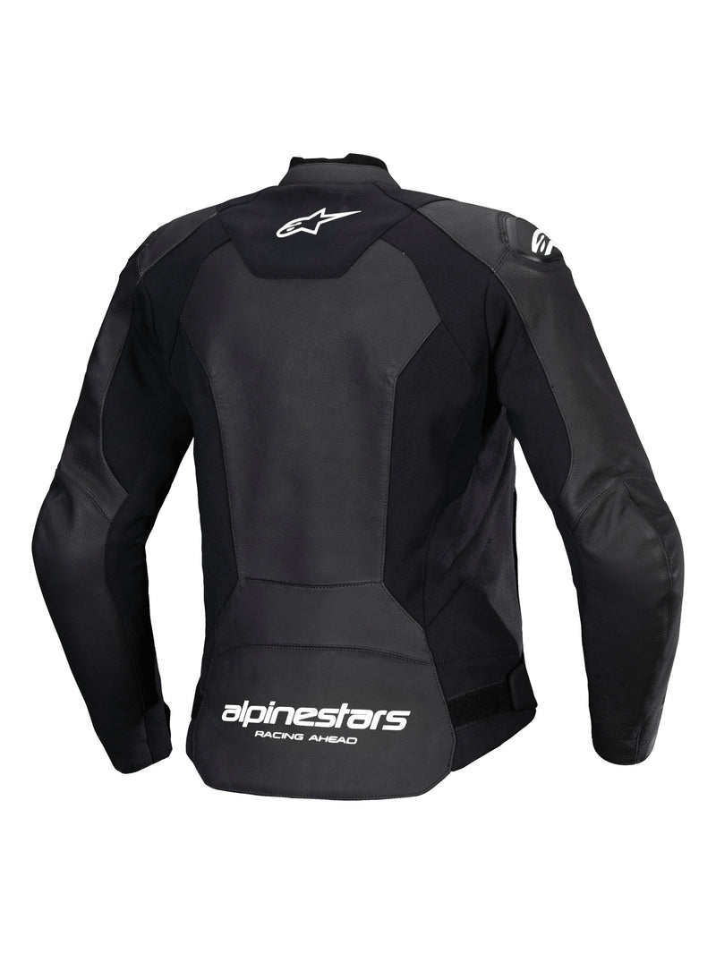 Alpinestars Faster v3 Schwarz/Weiß Motorrad-Lederjacke