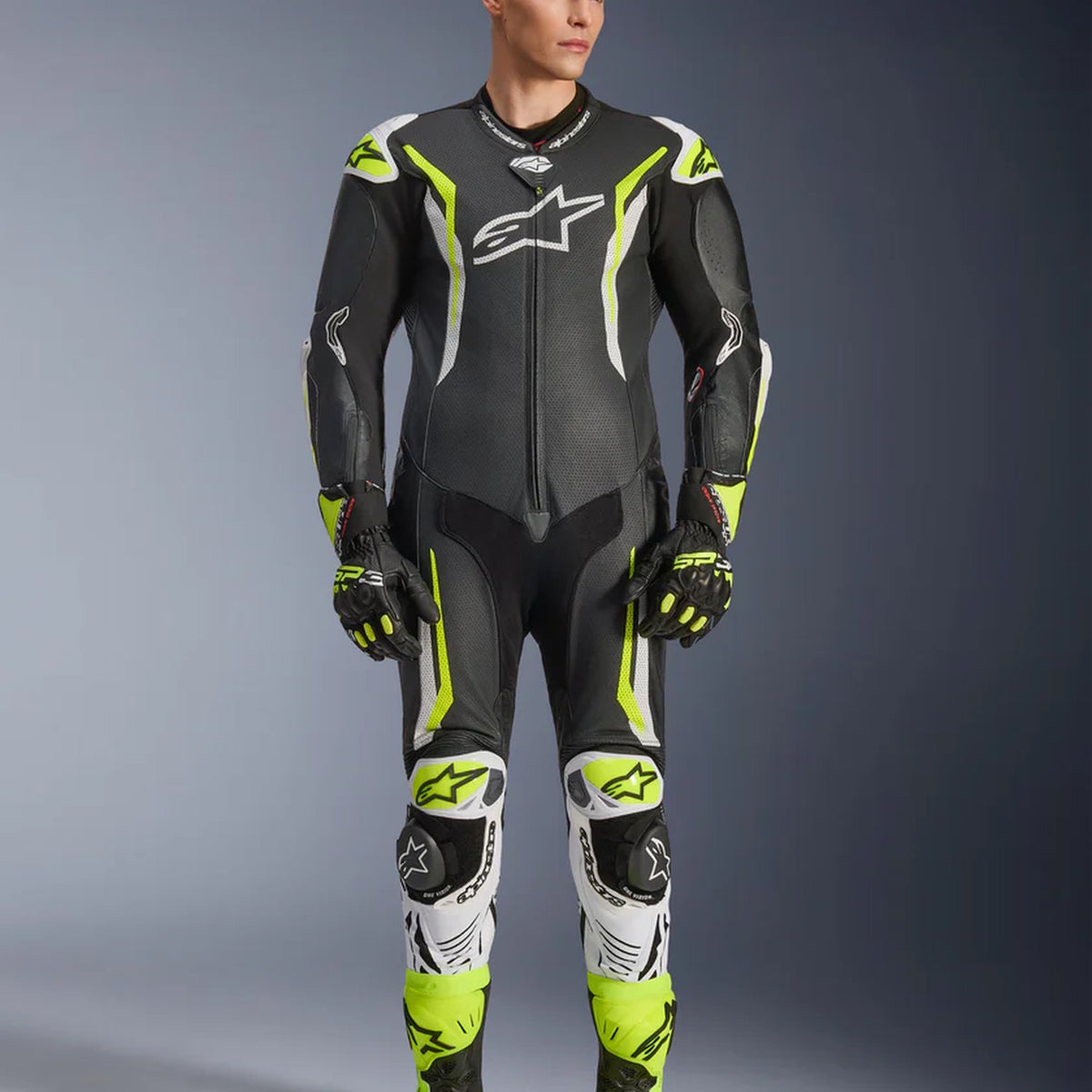 Alpinestars GP Tech v5 Black/White/Fluo Yellow Race Suit