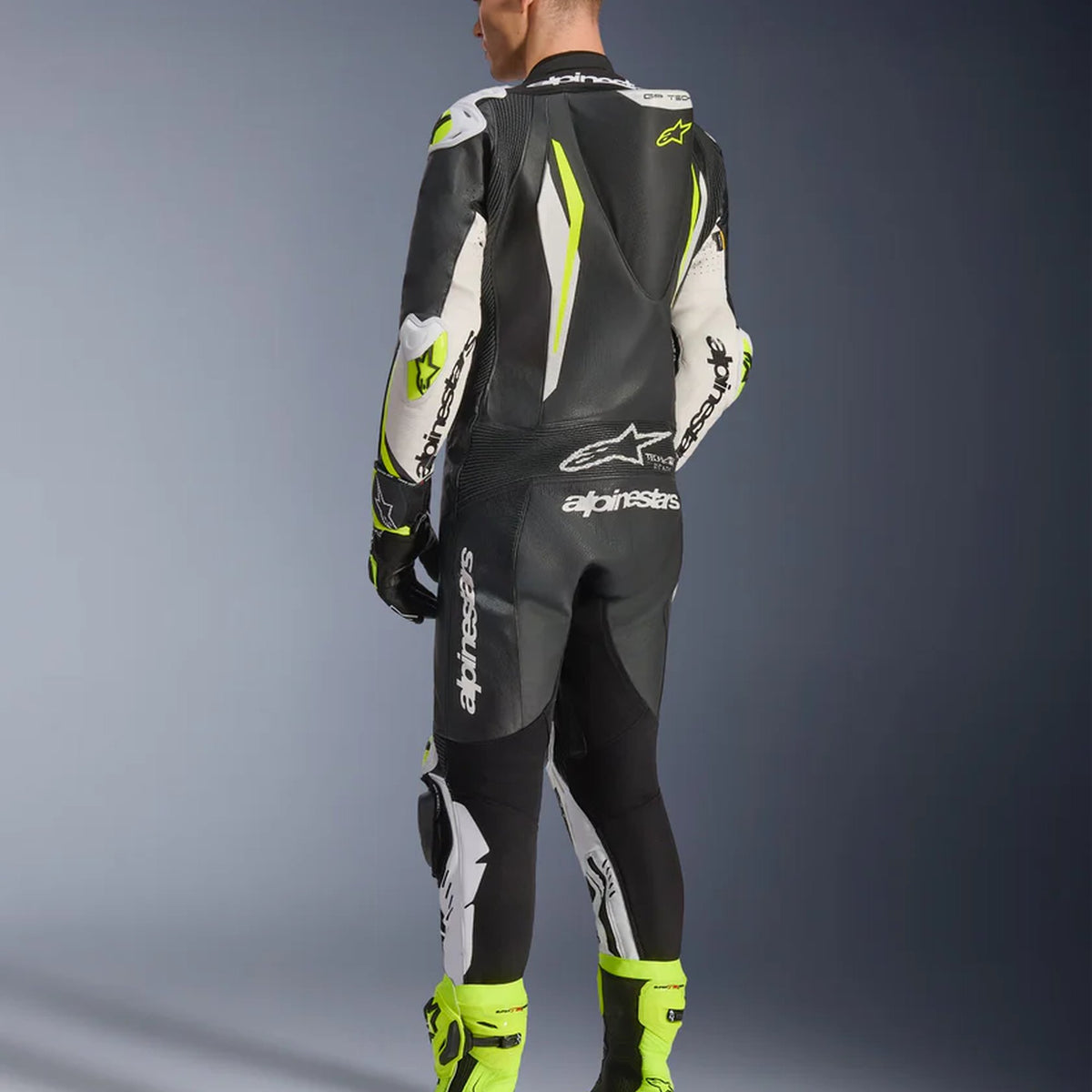 Alpinestars GP Tech v5 Black/White/Fluo Yellow Race Suit