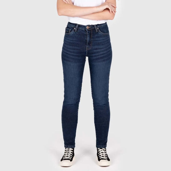 Knox Women’s Colton Skinny Stone Wash Indigo AA-rated motorcycle jeans (regular)