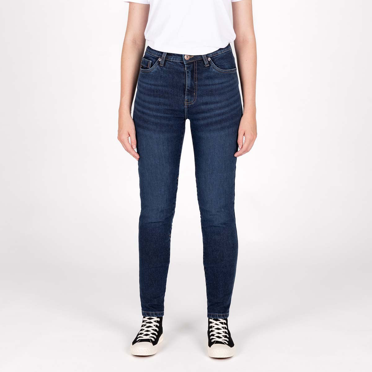 Knox Women’s Colton Skinny SHORT Stone Wash Indigo – AA Motorradjeans für Damen