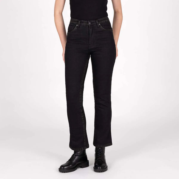 Knox Women's Cartmel Kick Flare Aged Black Rust motorcycle jeans class AA (short)