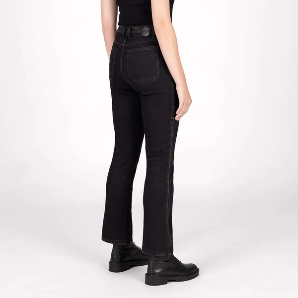 Knox Women's Cartmel Kick Flare Aged Black Rust motorcycle jeans class AA (short)
