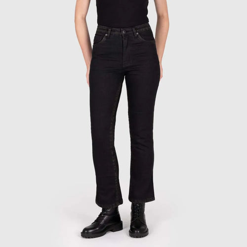 Knox Women's Cartmel Kick Flare REGULAR Aged Black Rust – AA Motorradjeans für Damen