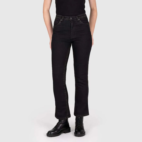 Knox Women’s Cartmel Kick Flare Aged Black Rust AA-rated motorcycle jeans (regular)