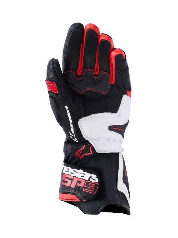 Alpinestars SP-9 Black/White/Red Motorcycle Gloves