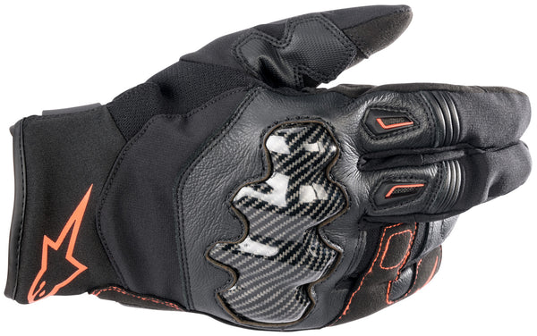 Alpinestars SMX-1 Waterproof Black/Fluorescent Red Motorcycle Gloves