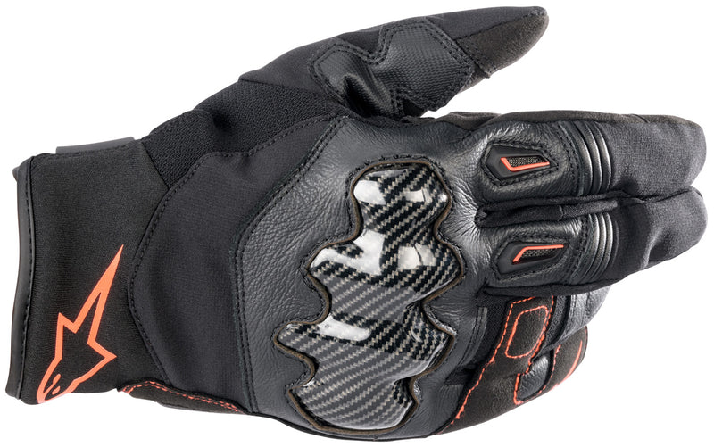 Alpinestars SMX-1 Waterproof Zwart/Fluorood Motorhandschoenen