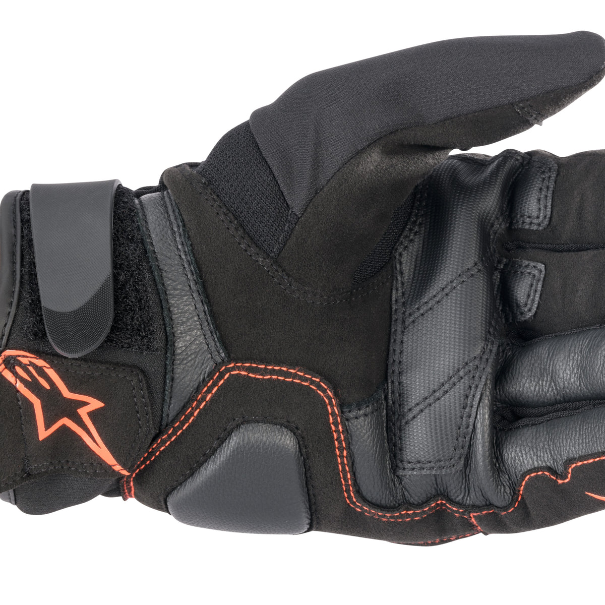 Alpinestars SMX-1 Waterproof Zwart/Fluorood Motorhandschoenen