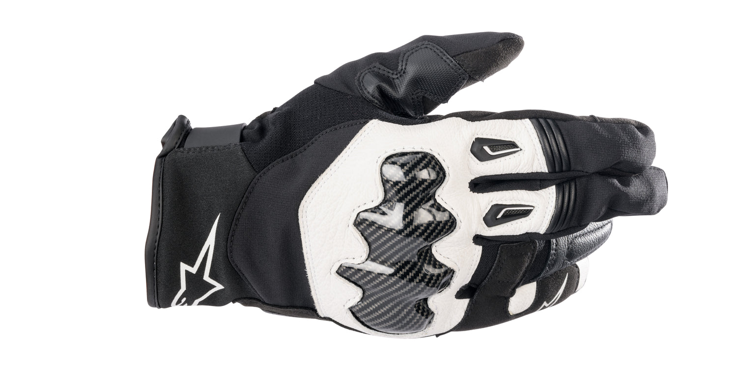 Alpinestars SMX-1 Waterproof Black/White Motorcycle Gloves