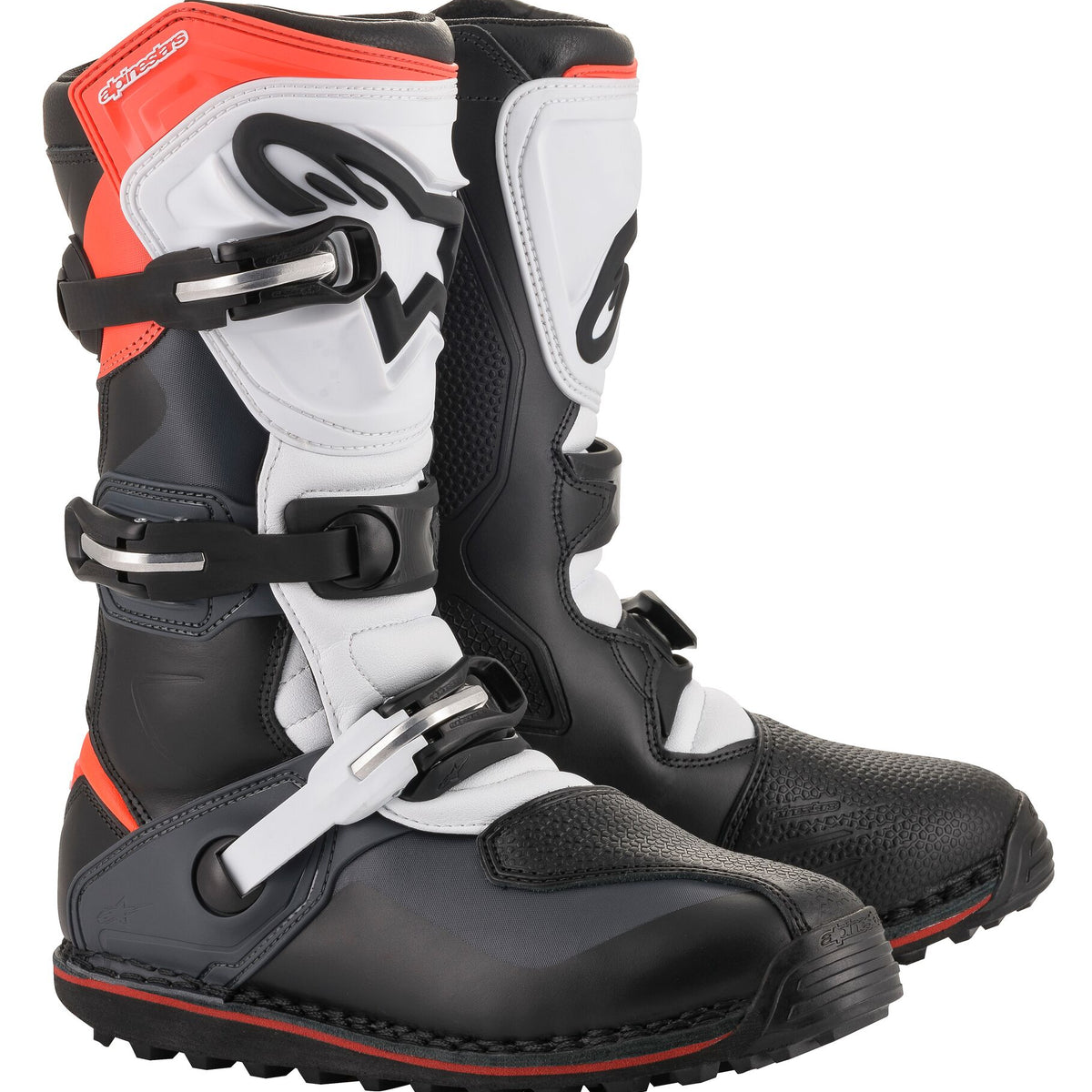 Alpinestars Tech T Black/Grey/Fluorescent Red Motocross Boots