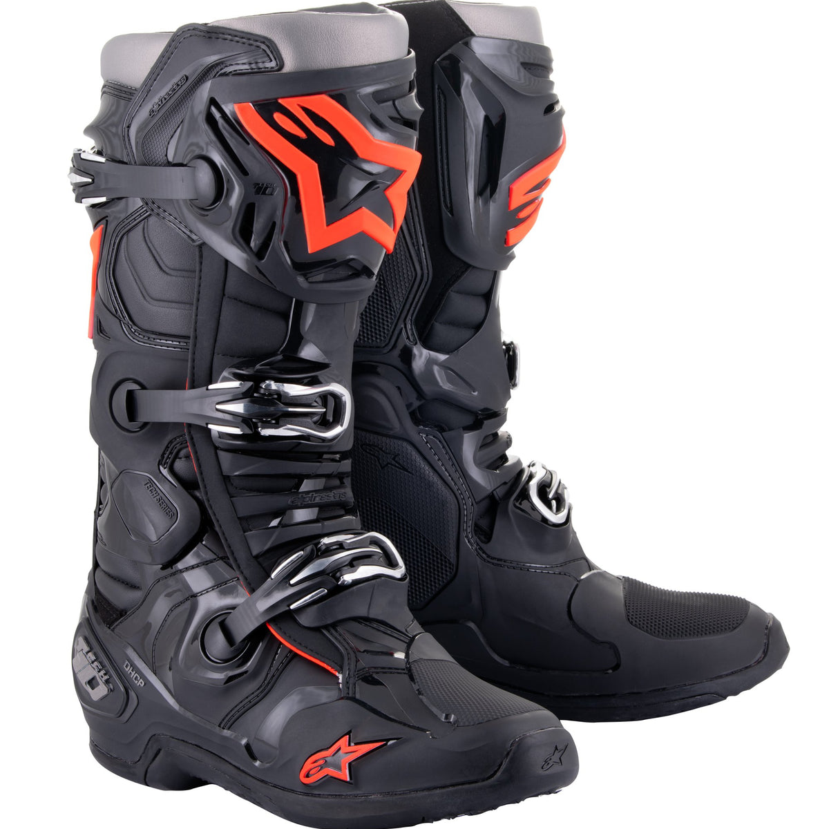 Alpinestars Tech 10 Black/Fluorescent Red Motocross Boots