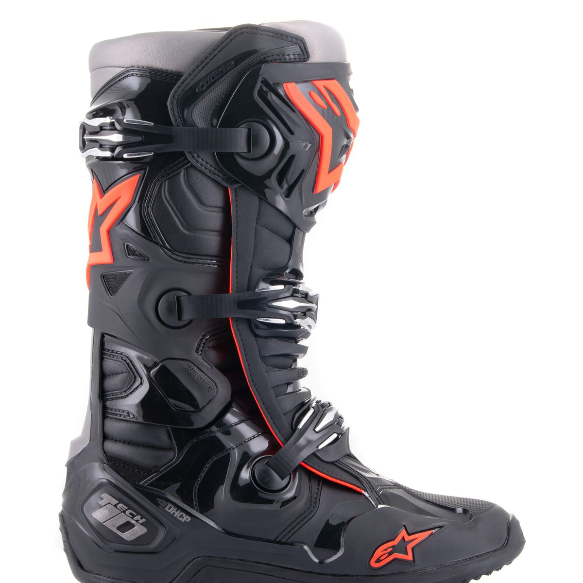 Alpinestars Tech 10 Black/Fluorescent Red Motocross Boots