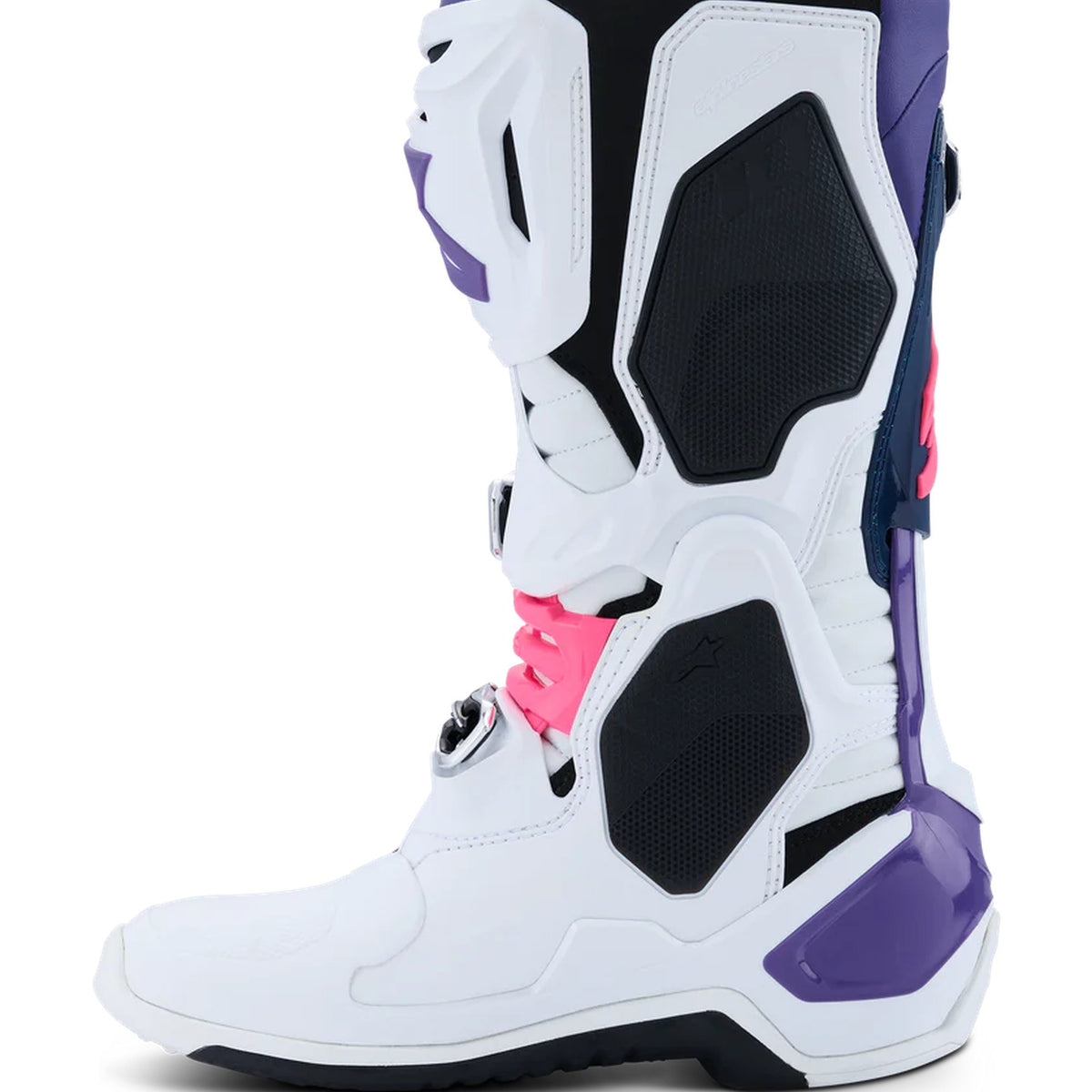 Alpinestars Tech 10 White/Violet/Fluorescent Pink Motocross Boots
