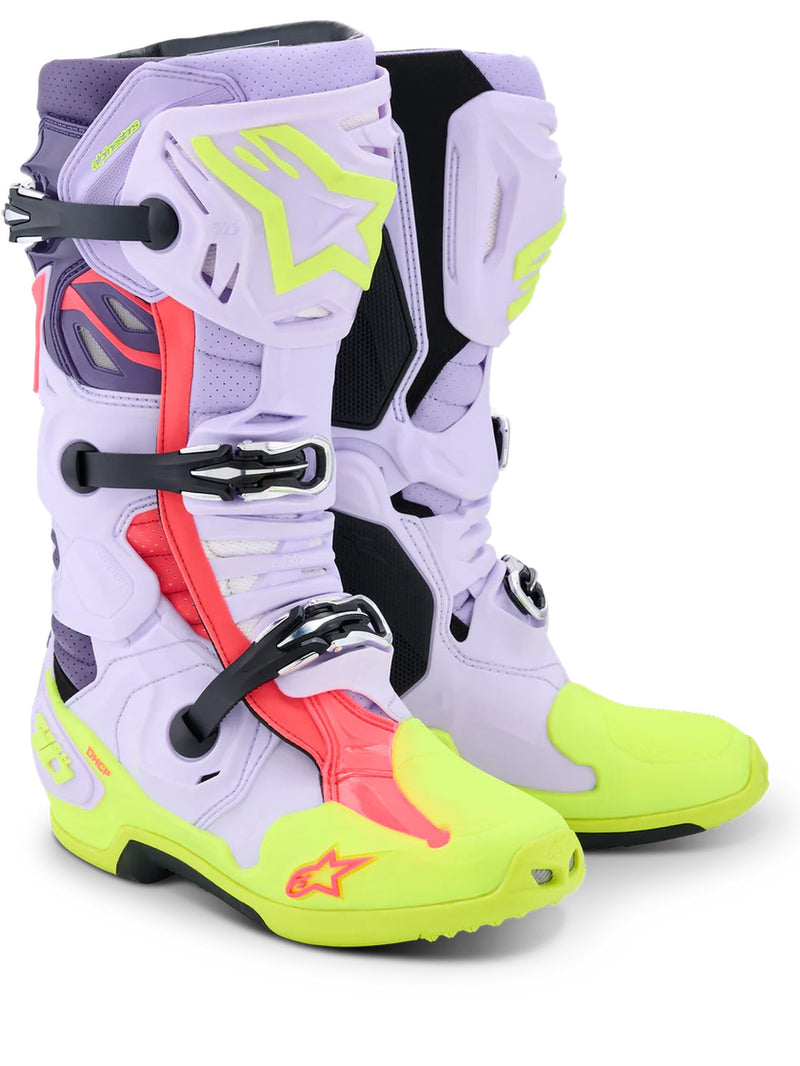 Alpinestars Vented Tech 10 Purple/Fluo Yellow/Pink Motocross Boots